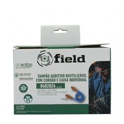 Tampão Auditivo Reutilizável Com Cordão SNR 32dB - 1  Par - FIELD (0402024) Tampão Auditivo Reutilizável Com Cordão SNR 32dB - 1  Par - FIELD (0402024)