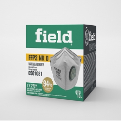 Máscara Descartável Carvão Ativo FFP2 com Válvula - PACK  10  Unidades - FIELD (0501081) Máscara Descartável Carvão Ativo FFP2 com Válvula - PACK  10  Unidades - FIELD (0501081)