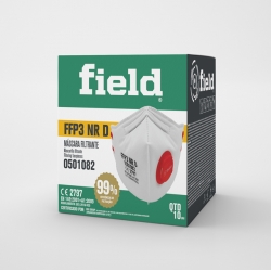 Máscara Descartável FFP3 Com Válvula - PACK  10  Unidades - FIELD (0501082) Máscara Descartável FFP3 Com Válvula - PACK  10  Unidades - FIELD (0501082)