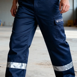 Calça Ignífuga E Antiestática Com Fitas Refletoras 260g/m² - 1  Unidade - FOR WEAR (0606056) Calça Ignífuga E Antiestática Com Fitas Refletoras 260g/m² - 1  Unidade - FOR WEAR (0606056)