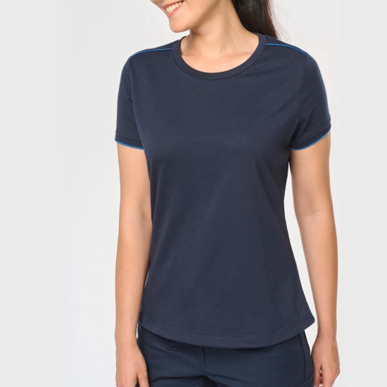 T-Shirt Bicolor Senhora Manga Curta 190Gr - 1  Unidade