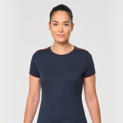 T-Shirt Bicolor Senhora Manga Curta 190Gr - 1  Unidade