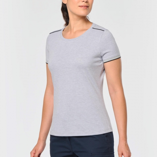 T-Shirt Bicolor Senhora Manga Curta 190Gr - 1  Unidade