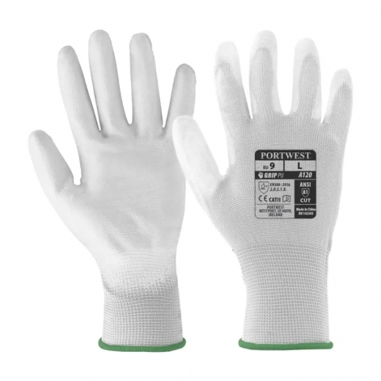 Luva Nylon Revestimento Poliuretano Branco - 1  Par - PORTWEST (0701011)