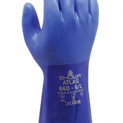 Luva Algodão Revestimento PVC Azul 30 Cm - 1  Par - SHOWA (0701023) Luva Algodão Revestimento PVC Azul 30 Cm - 1  Par - SHOWA (0701023)