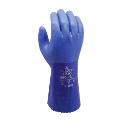 Luva Algodão Revestimento PVC Azul 30 Cm - 1  Par - SHOWA (0701023) Luva Algodão Revestimento PVC Azul 30 Cm - 1  Par - SHOWA (0701023)
