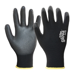 Luva Nylon Revestimento Poliuretano Preto - 1  Par - GLOVA (0701041) Luva Nylon Revestimento Poliuretano Preto - 1  Par - GLOVA (0701041)