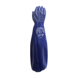 Luva Poliéster/Algodão Revestimento Total Nitrilo Azul 65cm - SHOWA Luva Poliéster/Algodão Revestimento Total Nitrilo Azul 65cm - SHOWA