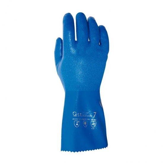 Luva Algodão Revestimento Nitrilo Azul 30 CM - PACK  10  Pares - JUBA (0701082)