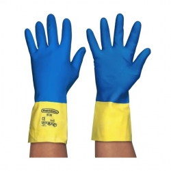 Luva Látex/Neopreno Azul/Amarelo 33cm - 1  Par - RUBBEREX (0702010) Luva Látex/Neopreno Azul/Amarelo 33cm - 1  Par - RUBBEREX (0702010)