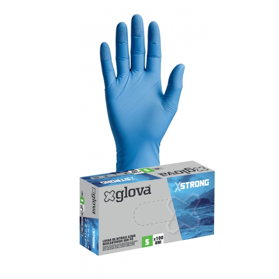 Caixa 100 Luvas Nitrilo XStrong - GLOVA