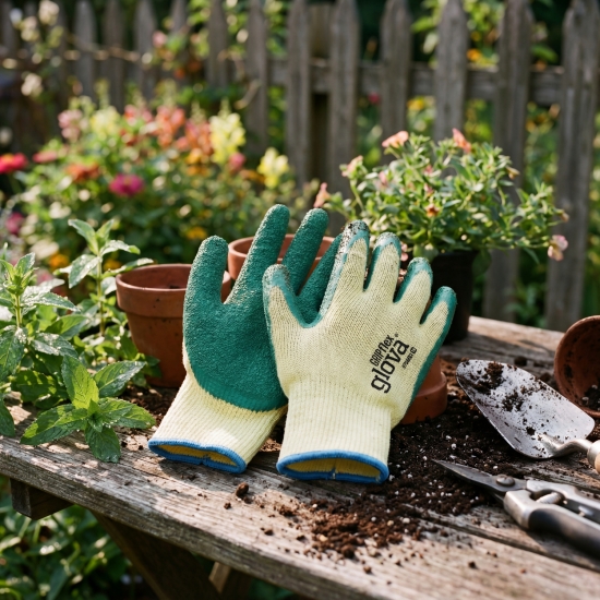 Luva Algodão/Poliéster Revestimento Látex Verde - 1  Par - GLOVA (0704002)