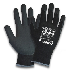 Luva Poliamida/ Elastano/Carbono Revestimento Bipolímero - 1  Par - LEBON (0711011)