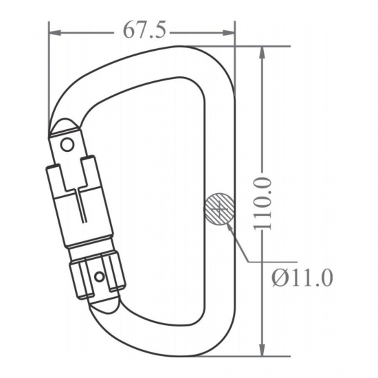 Mosquetão Em Alumínio 19,50mm - KRATOS