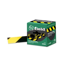 Fita De Sinalização Preto / Amarelo 200m – 7cm - 1  Unidade - FIELD (1103002) Fita De Sinalização Preto / Amarelo 200m – 7cm - 1  Unidade - FIELD (1103002)