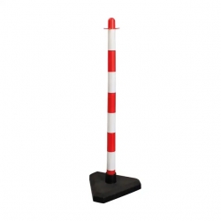 Poste Sinalização Branco / Vermelho 90cm - 1  Unidade - FIELD (1105004) Poste Sinalização Branco / Vermelho 90cm - 1  Unidade - FIELD (1105004)